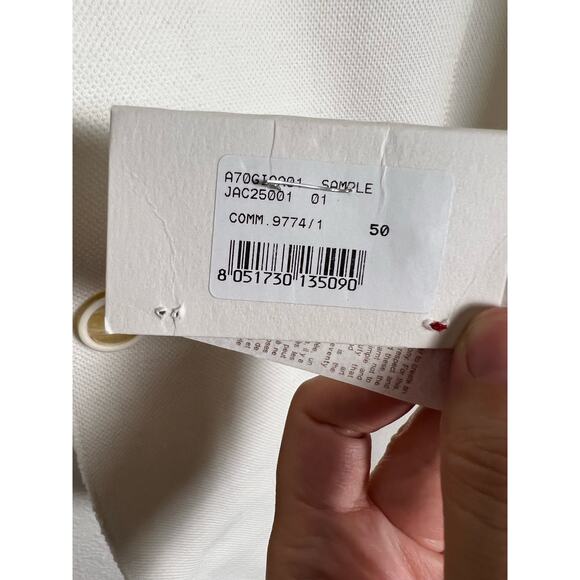 Eleventy White Cotton Two Button Patch Pocket Classic Blazer Jacket Size Large - Picture 5 of 8